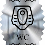 پلاک سرویس بهداشتی WC مولتیاستایل طرح توالت دیواری نقرهای