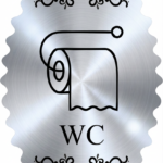 پلاک سرویس بهداشتی WC مولتیاستایل طرح دستمال نقرهای